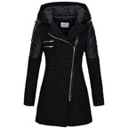 Manteau À Capuche Hivernal En Laine Pour Femmes