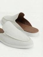 Yacht | Mocassino Aperto Camoscio — Bianco