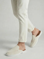 Yacht | Mocassino Aperto Camoscio — Bianco