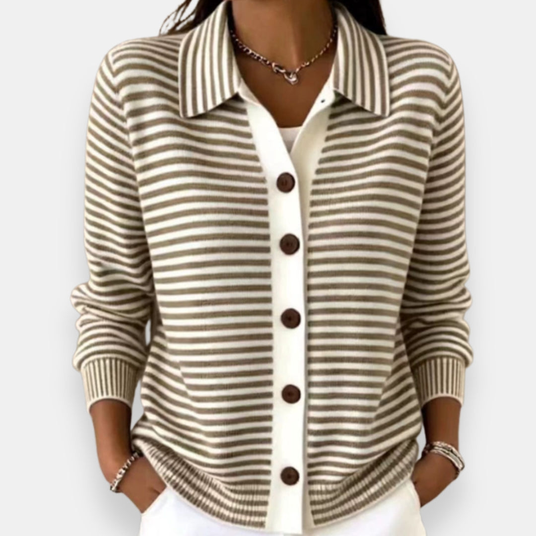 Elia – Cardigan rayé en coton