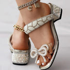 Sandales À Talon Luna En Strass