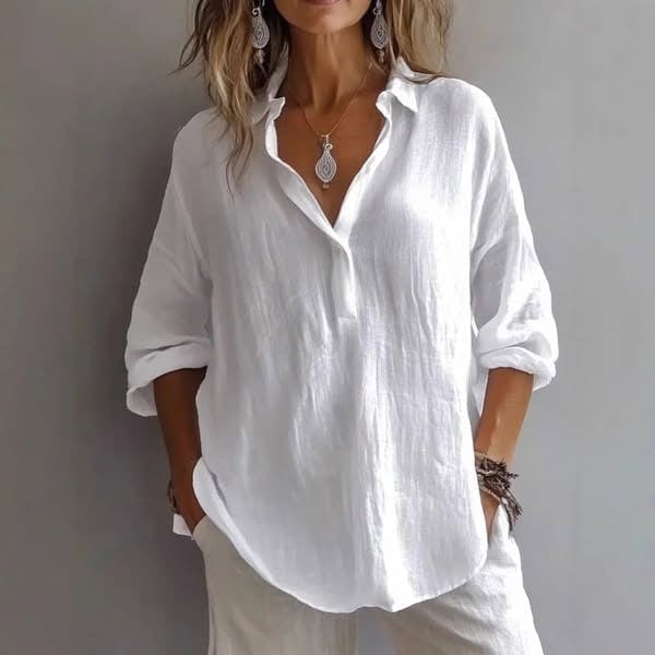 Chemise Décontractée En Lin Doux