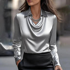 Pull En Satin Avec Encolure Drapée