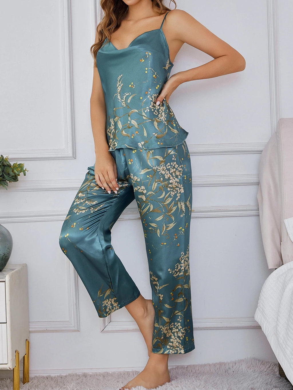 Ensemble Pyjama Fleurane En Satin