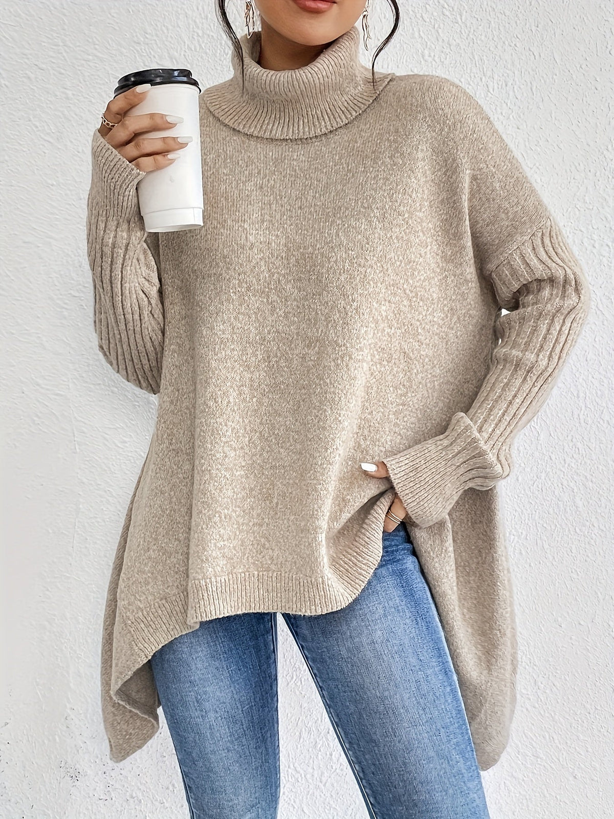 Pull Col Montant Élégant & Décontracté