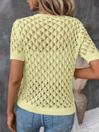 Pull Élégant À Manches Courtes En Dentelle