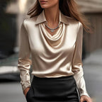 Pull En Satin Avec Encolure Drapée