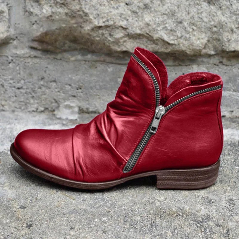 Bottines Orthopédiques En Cuir Avec Fermeture Éclair
