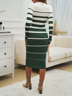Robe À Bandes Moulante & Élégante