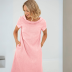 Robe Alinia En Lin Doux Avec Poches