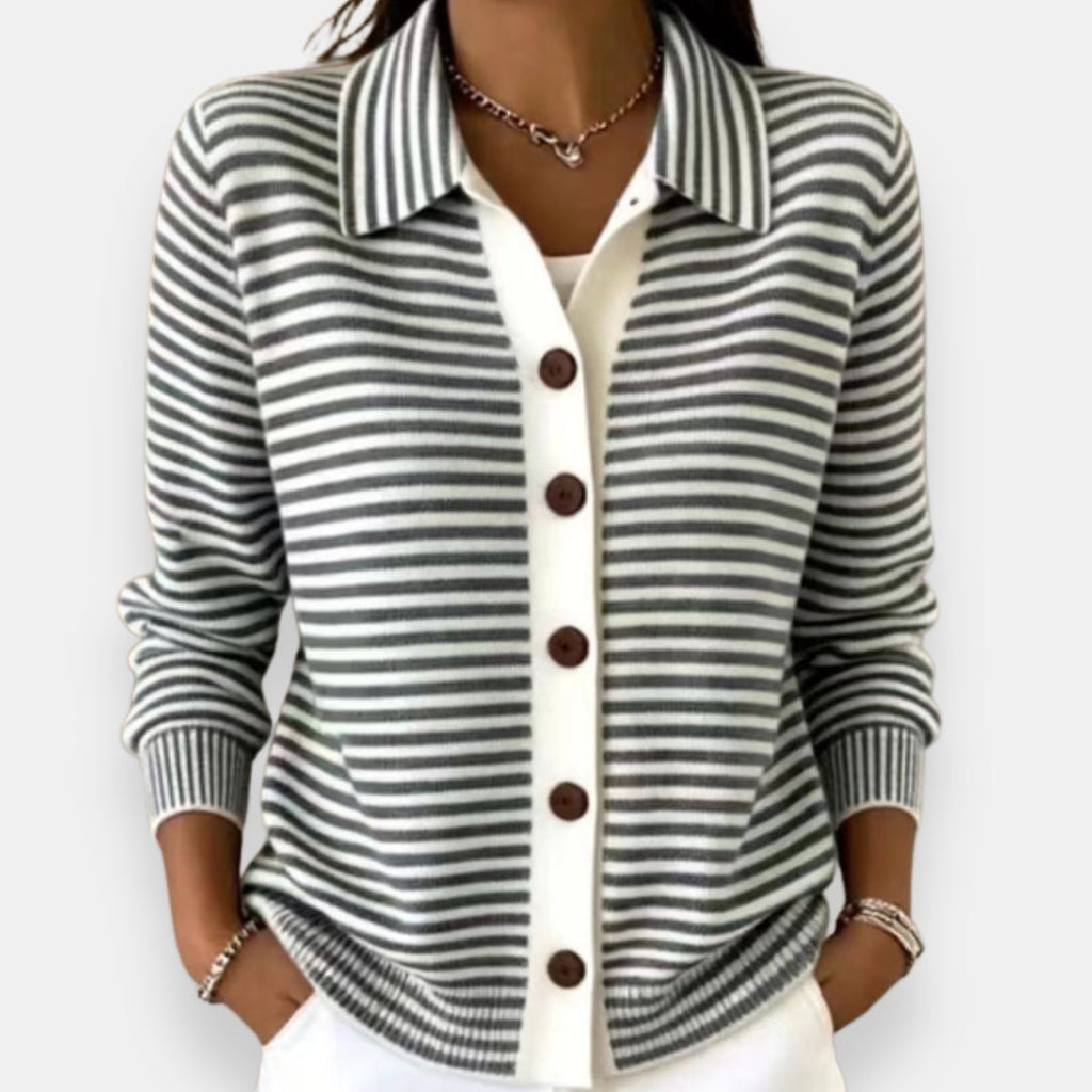 Elia – Cardigan rayé en coton