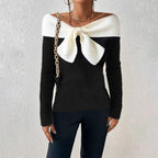 Pull Fleuralis Élégant À Col En V En Coton
