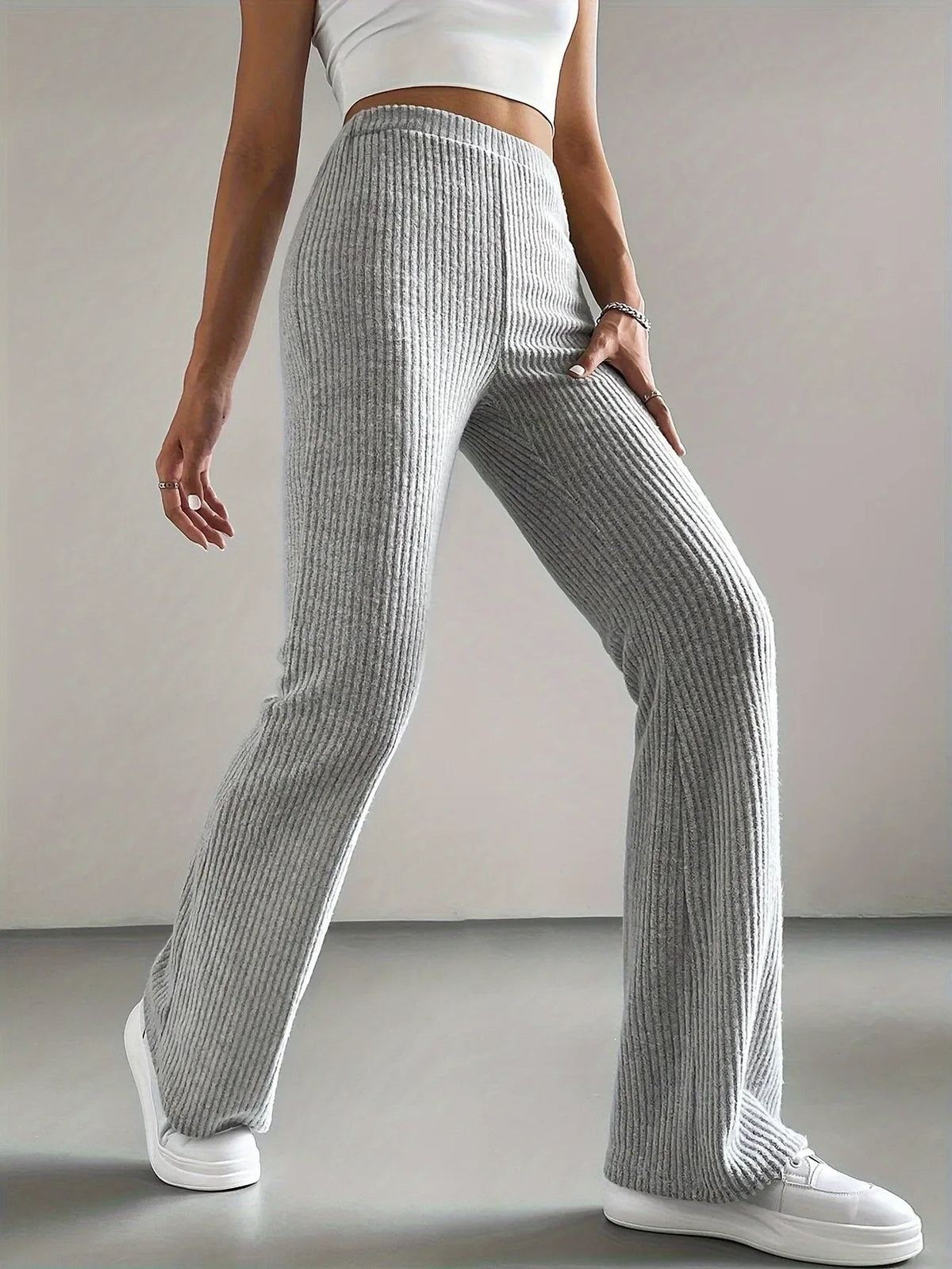 Pantalon Évasé En Velours Côtelé