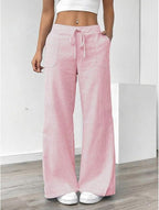 Pantalon Large En Coton Doux Pour Femmes
