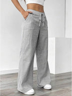 Pantalon Large En Coton Doux Pour Femmes