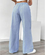 Pantalon Large En Coton Doux Pour Femmes