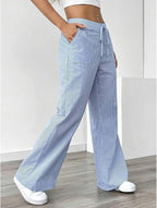 Pantalon Large En Coton Doux Pour Femmes