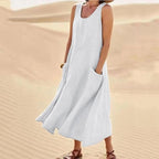 Robe Sans Manches En Coton & Lin