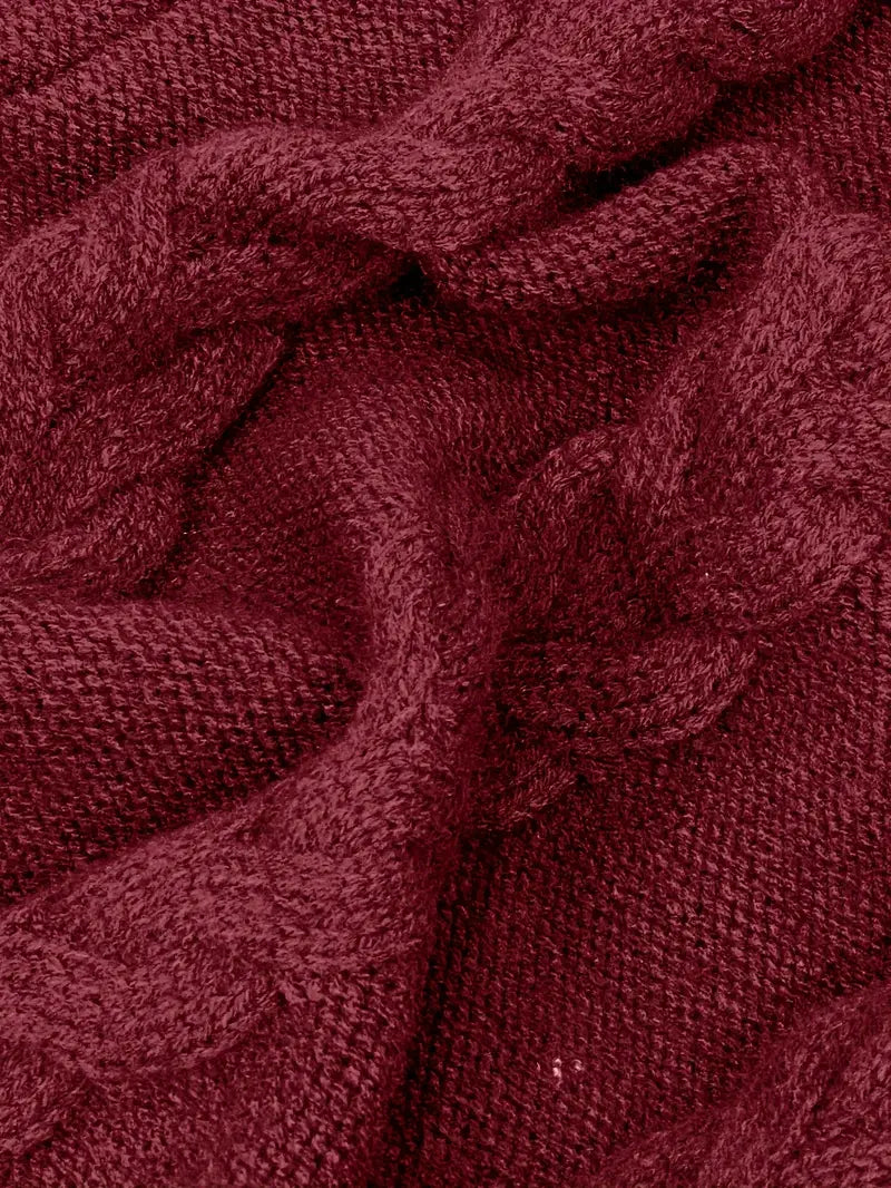 Pull-Robe À Col Roulé En Maille Torsadée Épaisse