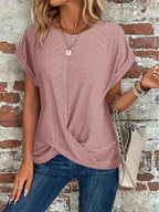 T-shirt Mallory Torsadé En Tricot Gaufré