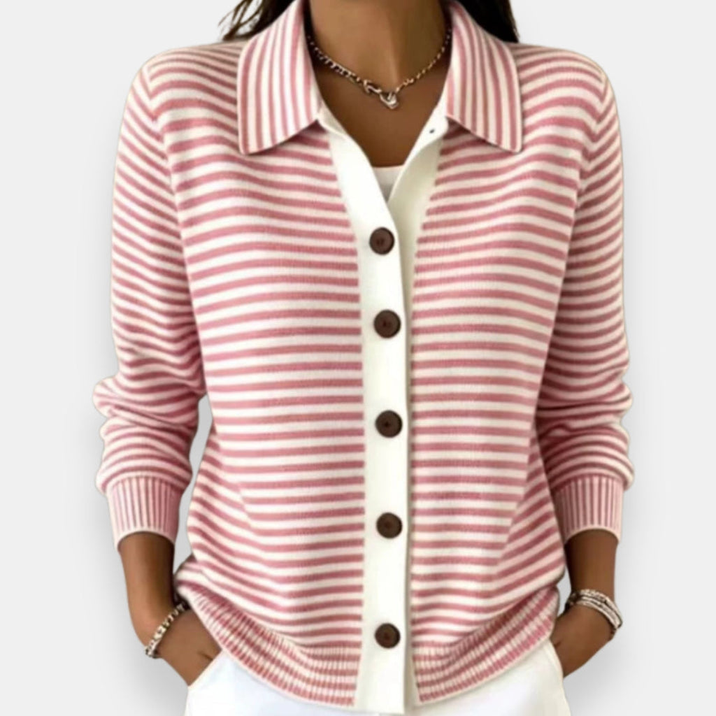 Elia – Cardigan rayé en coton