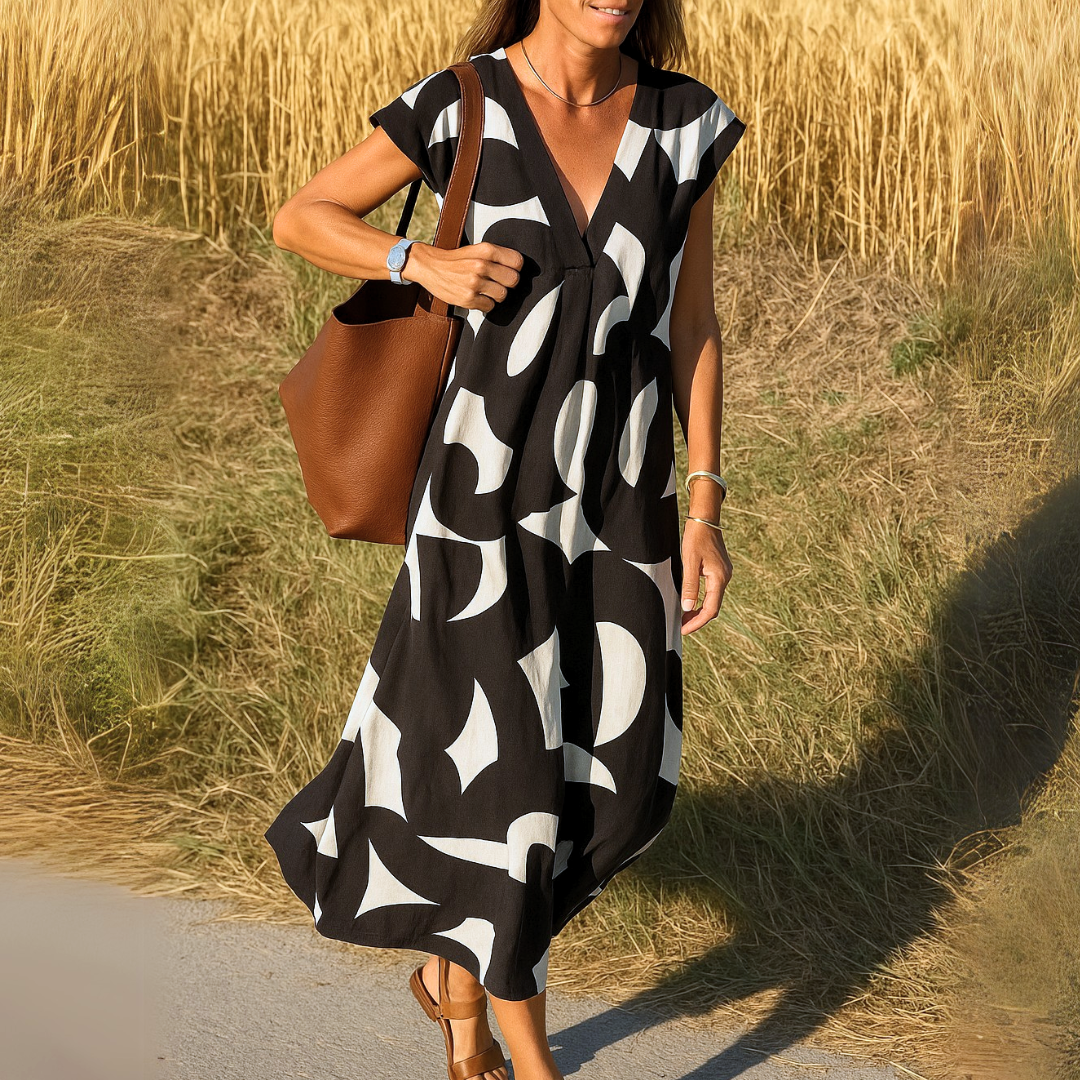 Robe Fluide Avec Décolleté En V
