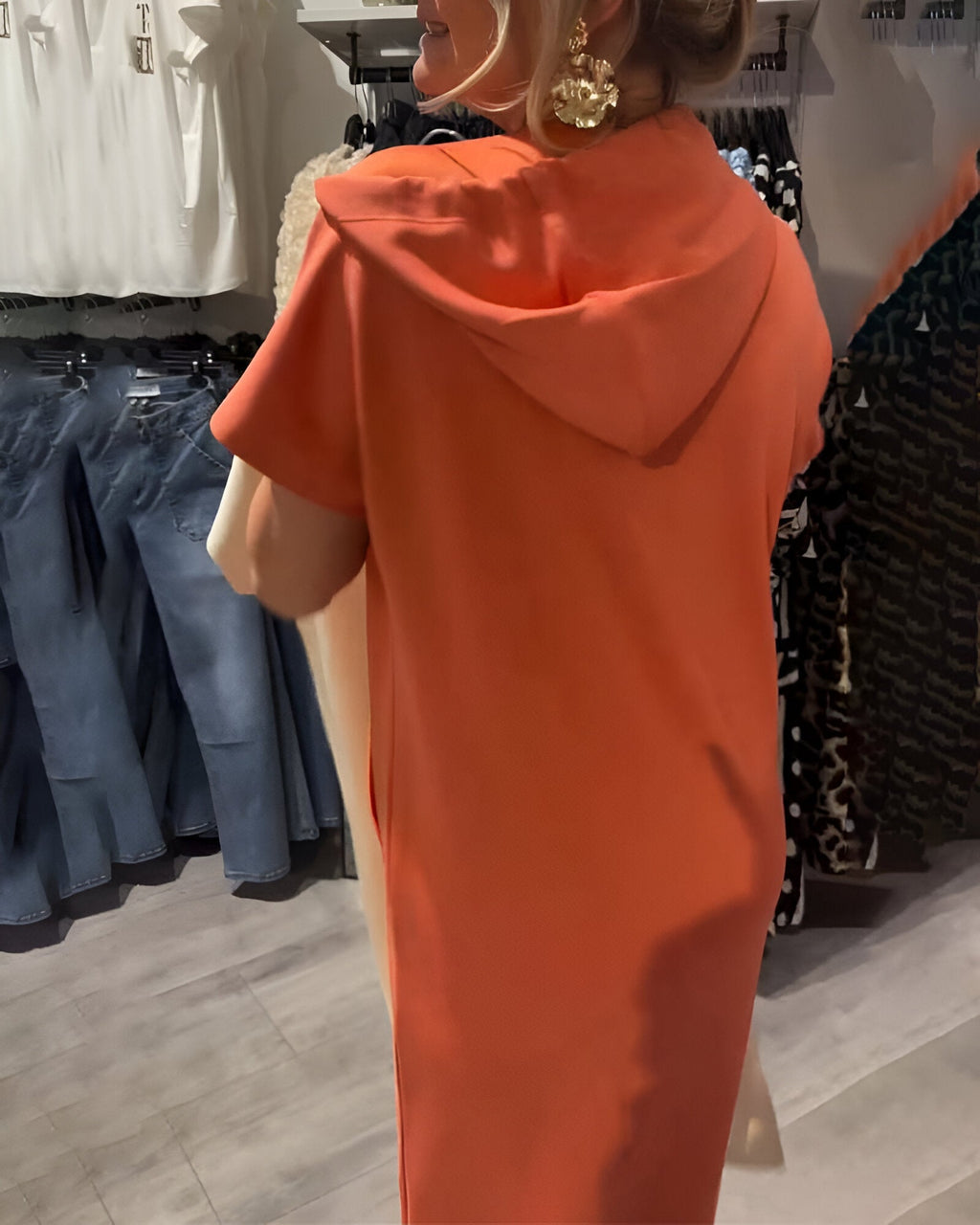 Robe À Capuche Décontractée En Coton