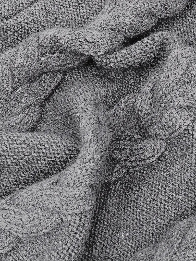 Pull-Robe À Col Roulé En Maille Torsadée Épaisse
