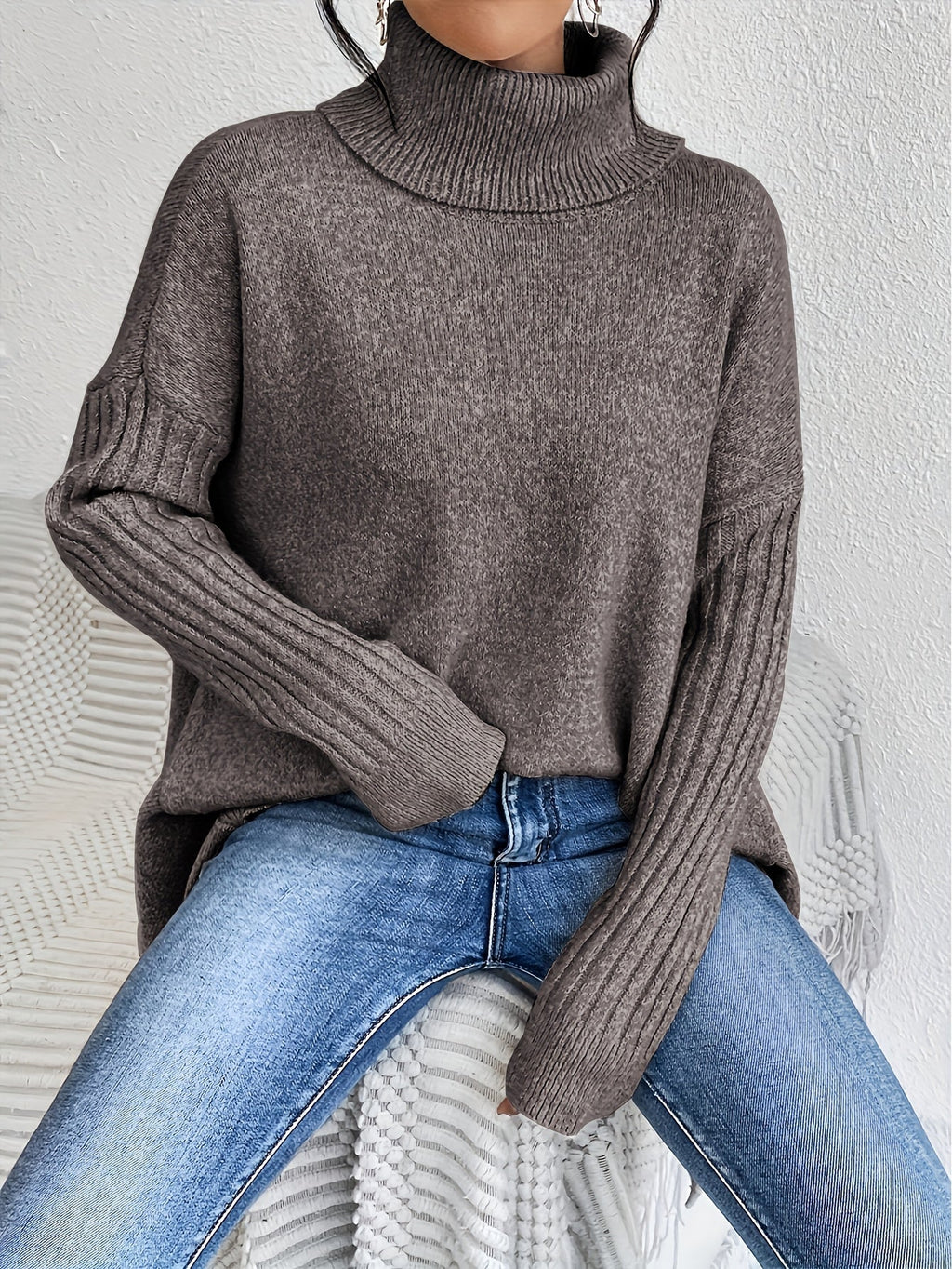 Pull Col Montant Élégant & Décontracté