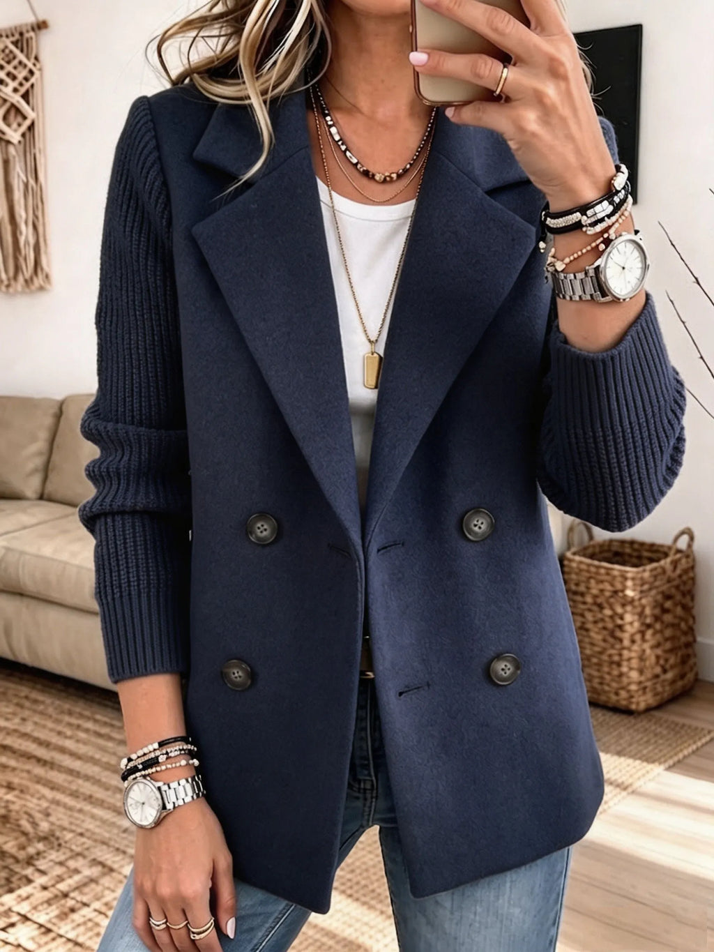 Blazer Élégant En Maille