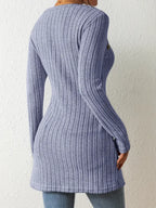 Top Asymétrique En Coton Avec Boutons et Côtes