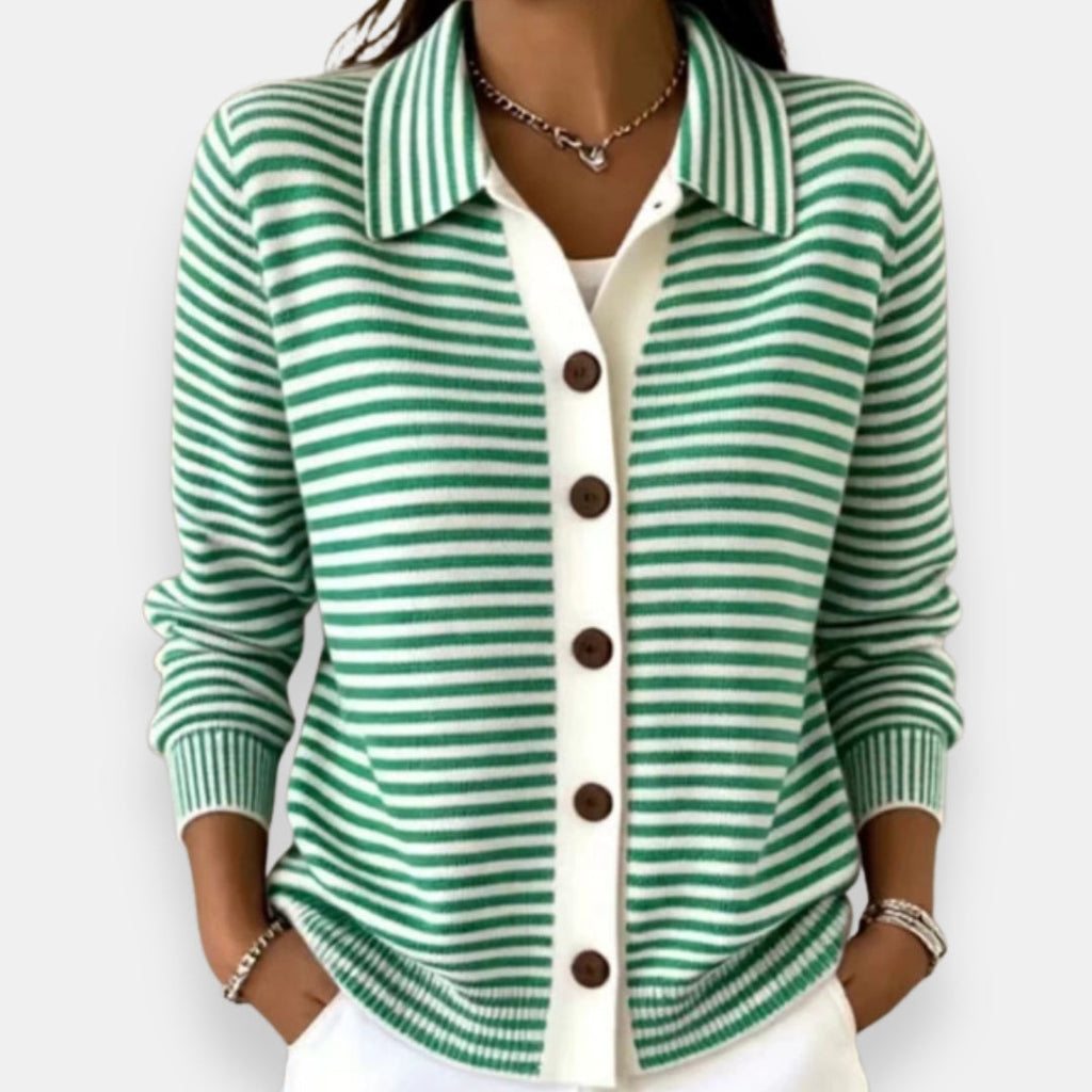 Elia – Cardigan rayé en coton