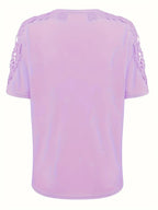 T-shirt D'été À Manches Courtes Avec Dentelle