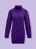 Pull-Robe À Col Roulé En Maille Torsadée Épaisse