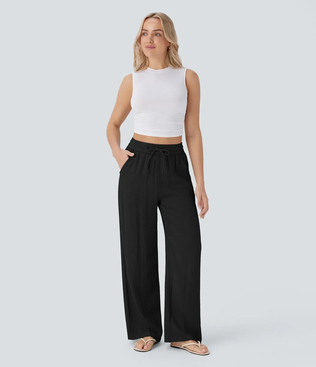 Pantalon En Lin Décontracté & Aéré