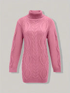 Pull-Robe À Col Roulé En Maille Torsadée Épaisse