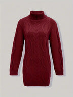 Pull-Robe À Col Roulé En Maille Torsadée Épaisse
