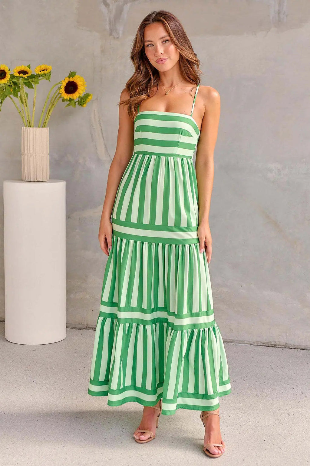 Robe Longue & Légère À Rayures