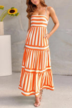 Robe Longue & Légère À Rayures