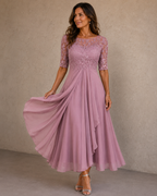 Robe Abella En Dentelle & Mousseline