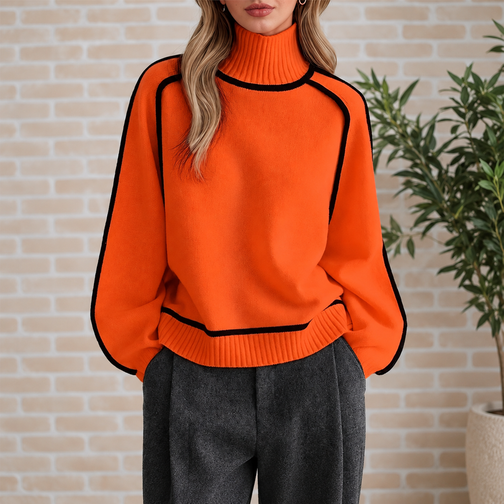 Pull Delphine Col Roulé En Cachemire
