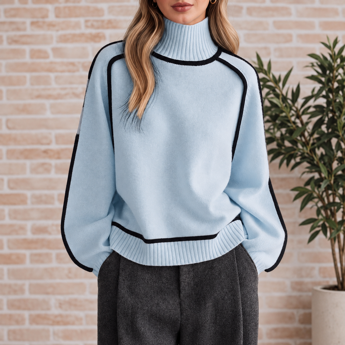 Pull Delphine Col Roulé En Cachemire