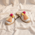 Mules Ibiza À Pompons Tressés