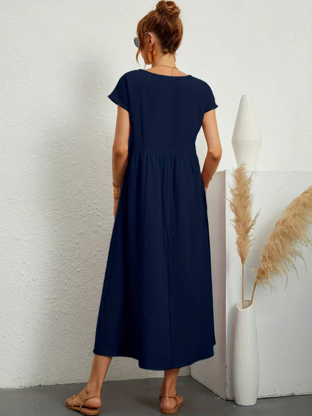 Robe Légère En Coton Doux Avec Poches