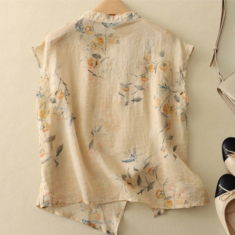 Top Alania Sans Manches En Lin