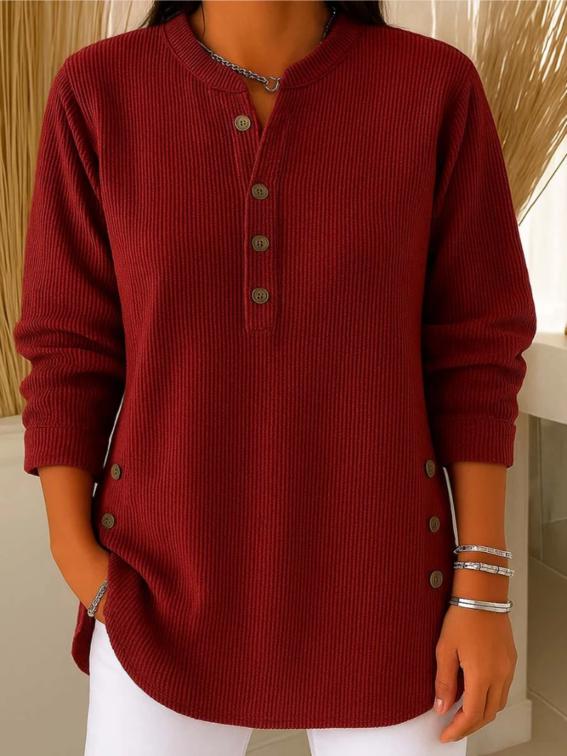 Pull Jade Boutonné En Coton