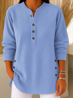 Pull Jade Boutonné En Coton