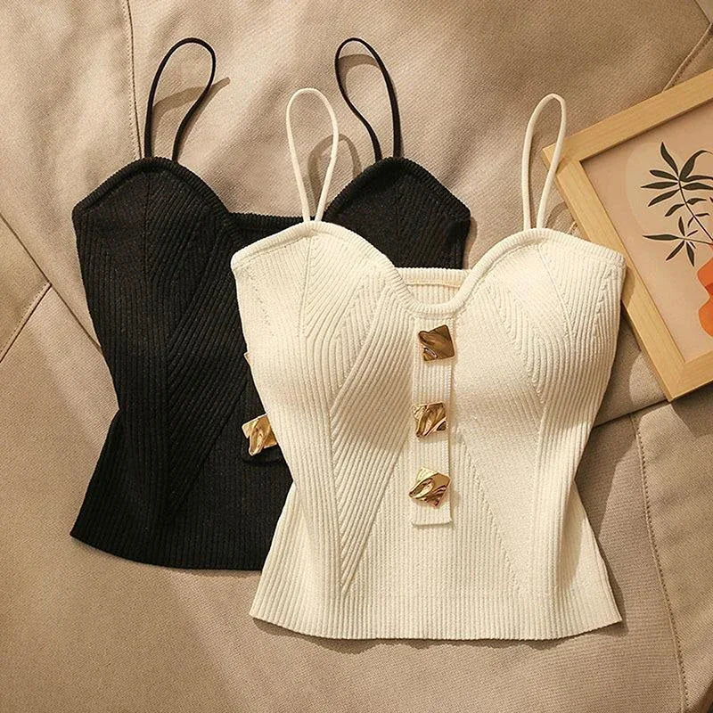 Crop Top Attirant En Tricot