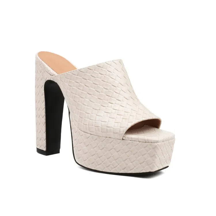 Sandales À Plateforme En Cuir