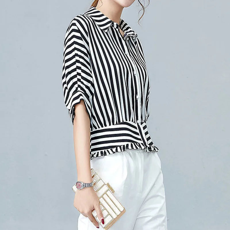 Chemise Top Style Italien À Rayures